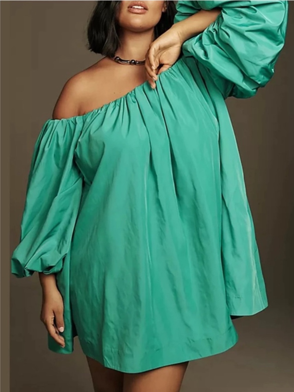 Nwt mare mare Off-Shoulder Bubble Sleeve Mini Dress in Teal